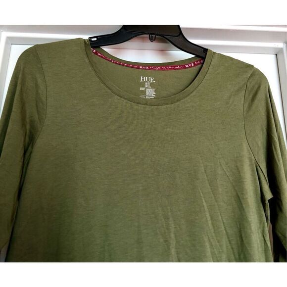 HUE - NWT - L Sz Lg Women’s Crewneck Long Sleeve Pajama Top or Top w/Jeans - Picture 7 of 15